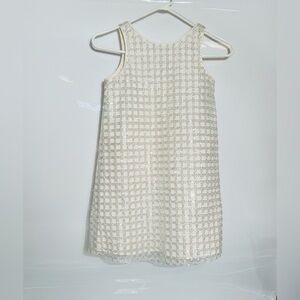 Zara Girls White Sequins & Pearls Sleeveless Party Dress Size 9